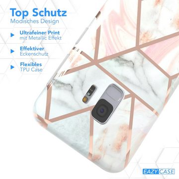 EAZY CASE Handyhülle IMD Motiv Cover für Samsung Galaxy S9 5,8 Zoll, Silikonhülle stoßfest Silicon Back Cover Motivhülle Tasche Rosé Gold