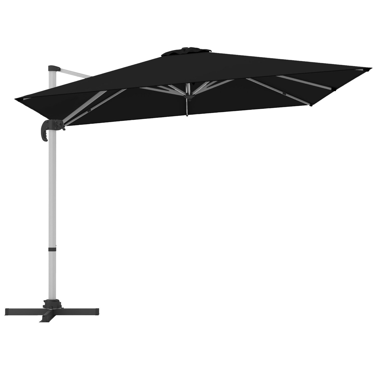 COSTWAY Sonnenschirm, LxB: 295,00x295,00 cm, mit Kurbel & Kreuzfuß, neigbar