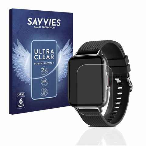 Savvies Schutzfolie für Bozlun 1.7" Smartwatch 2022, Displayschutzfolie, 6 Stück, Folie klar