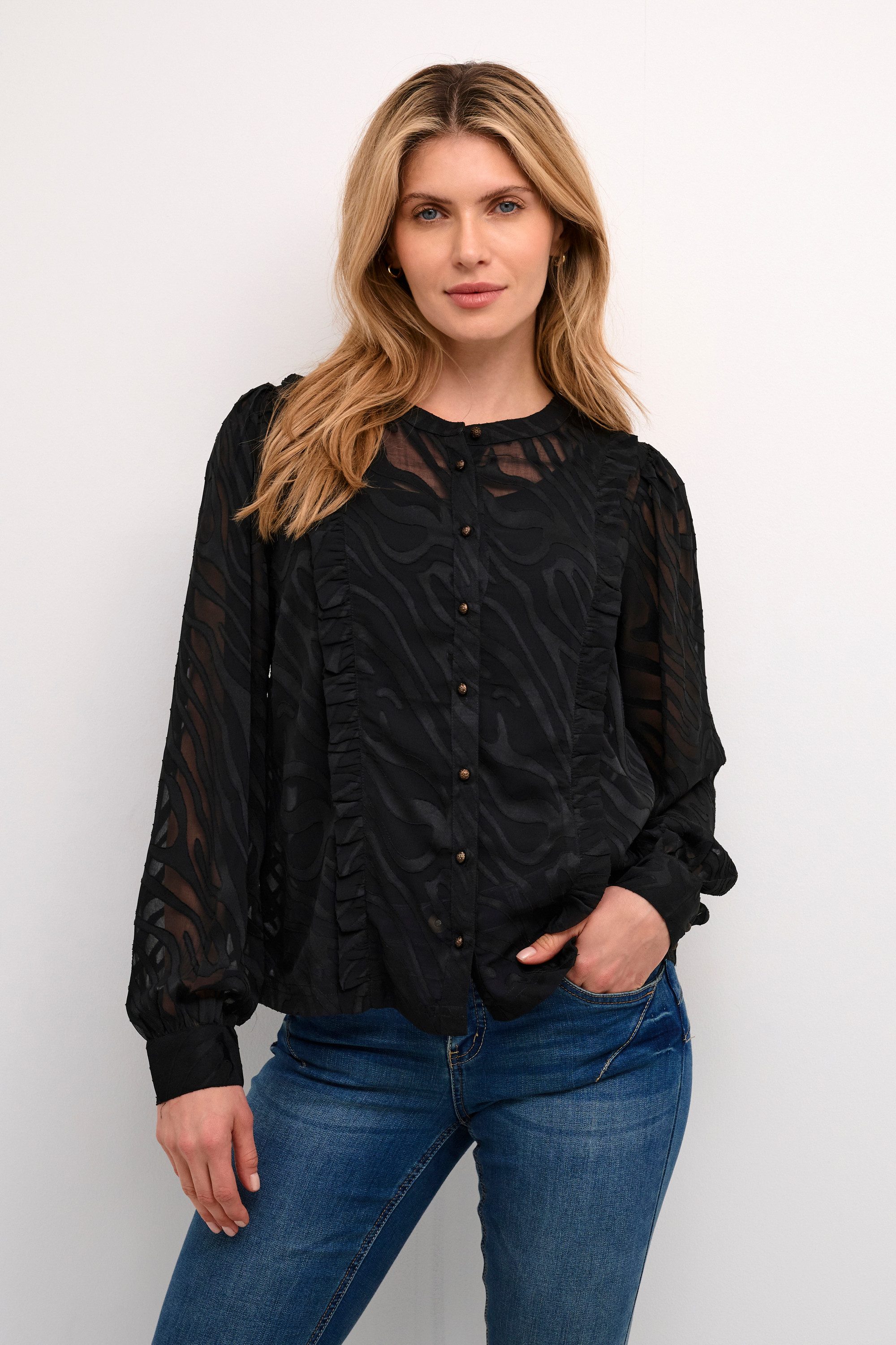 Cream Langarmbluse Langarm-Bluse CRYana