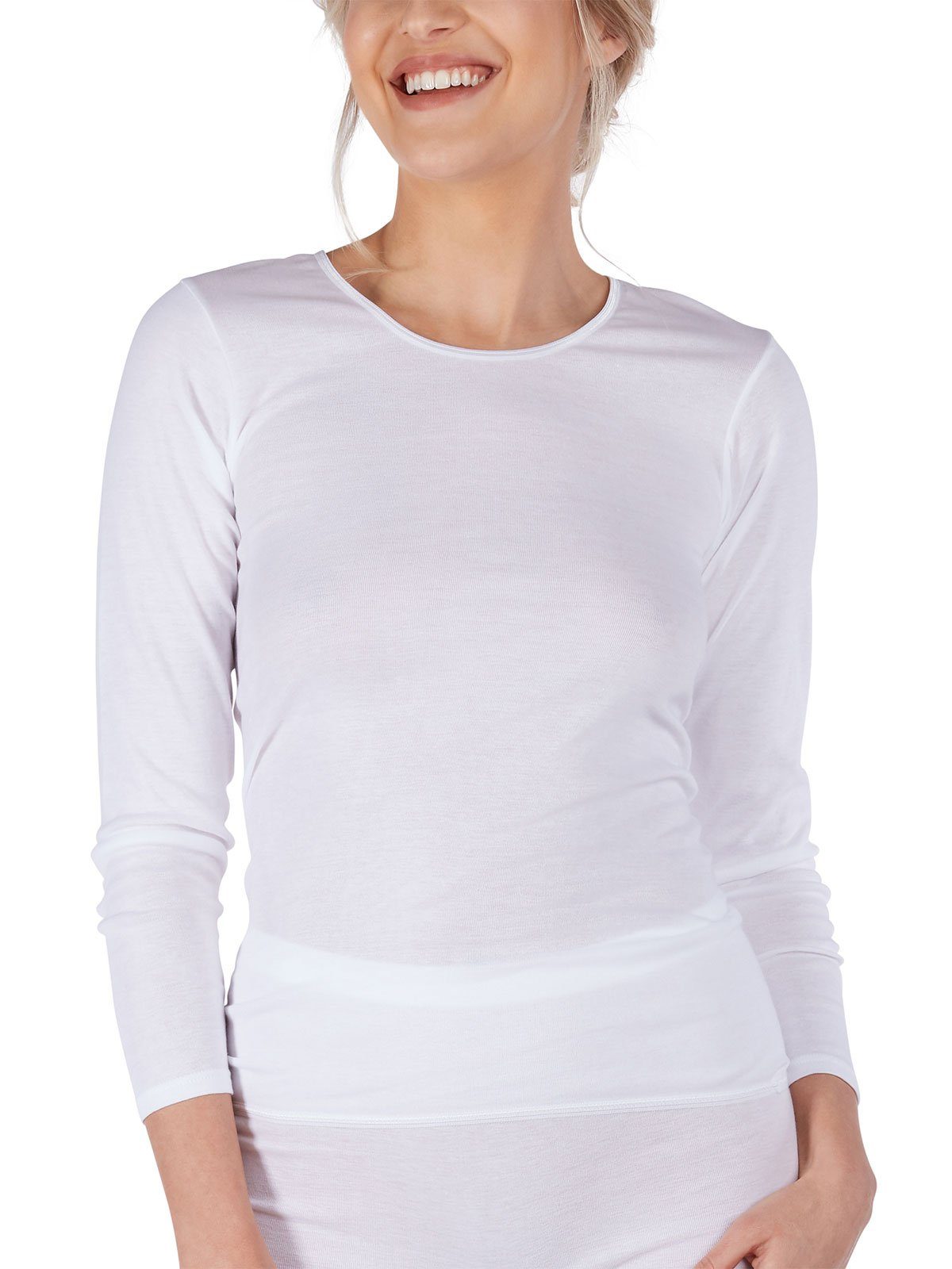 HUBER Unterhemd Damen Shirt langarm Cotton Fine Rib (Stück, 1-St) - günstig online kaufen