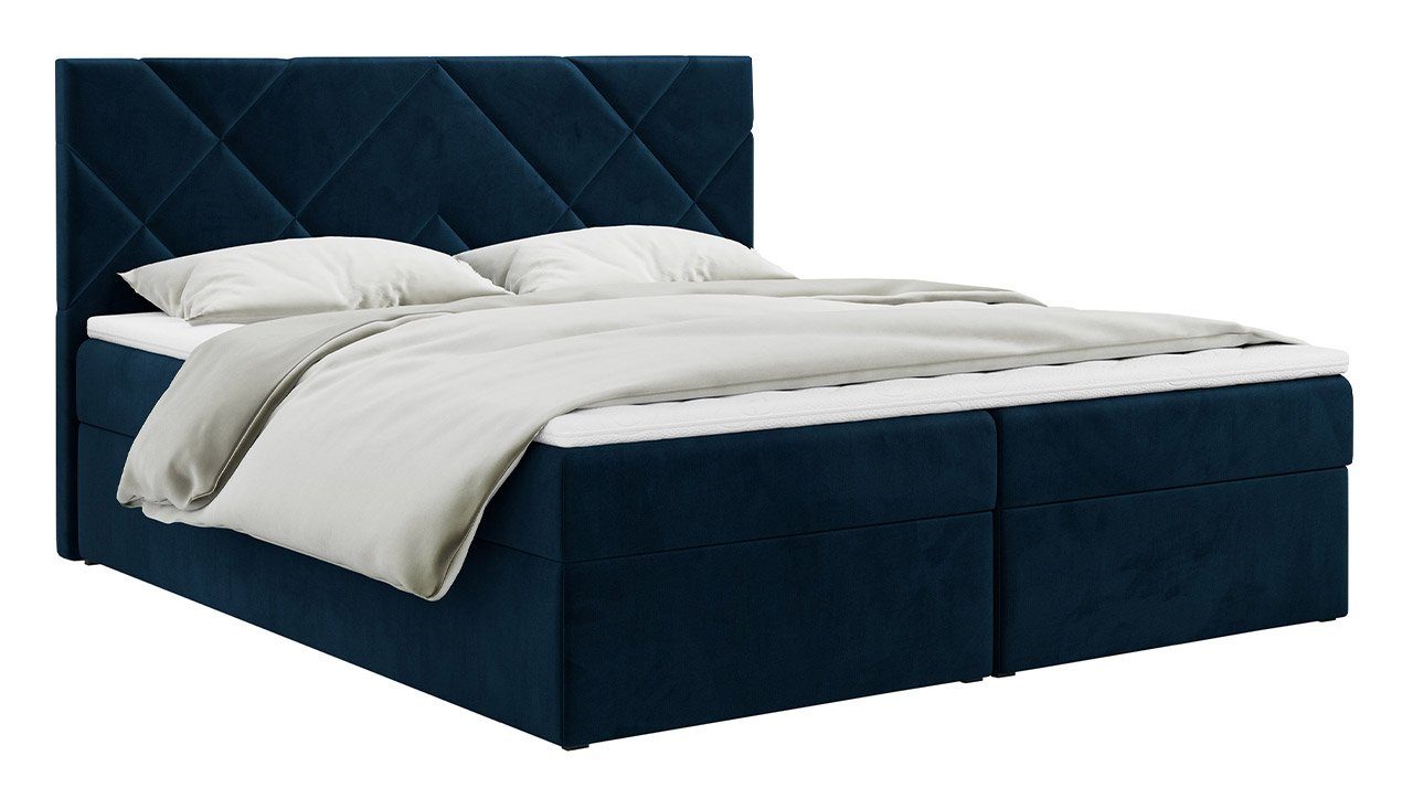 STELLE mit Schlafzimmer, 3, MÖBEL Boxspringbett Multipocket-Matratze für Doppelbett Bettkasten MKS mit