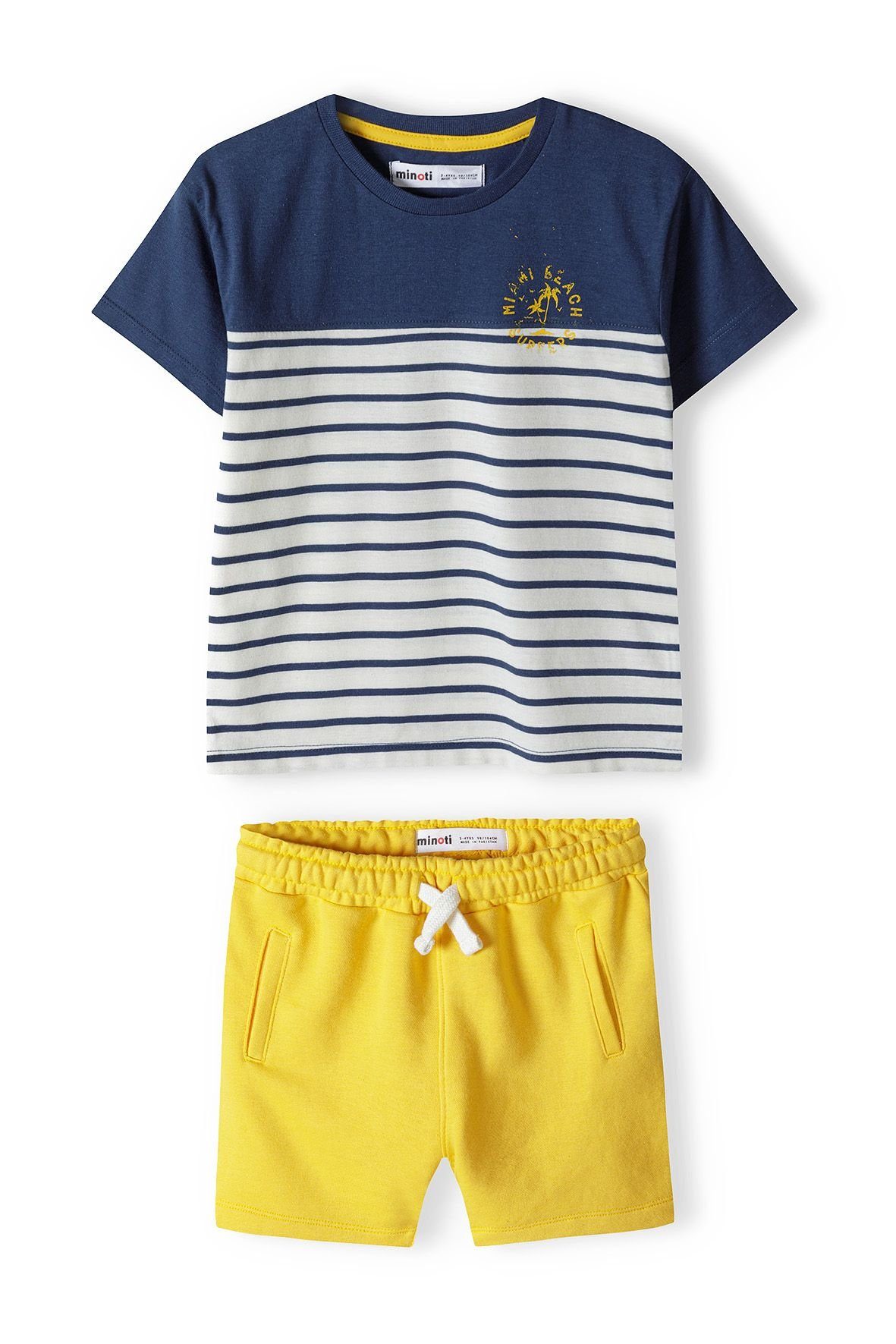 MINOTI T-Shirt & Sweatbermudas T-Shirt und Shorts Set (12m-8y) Gelb