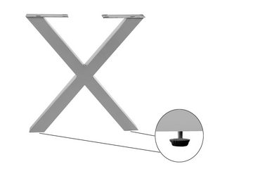 Junado® Tischgestell, aus Metall in X-Form, in silber oder schwarz