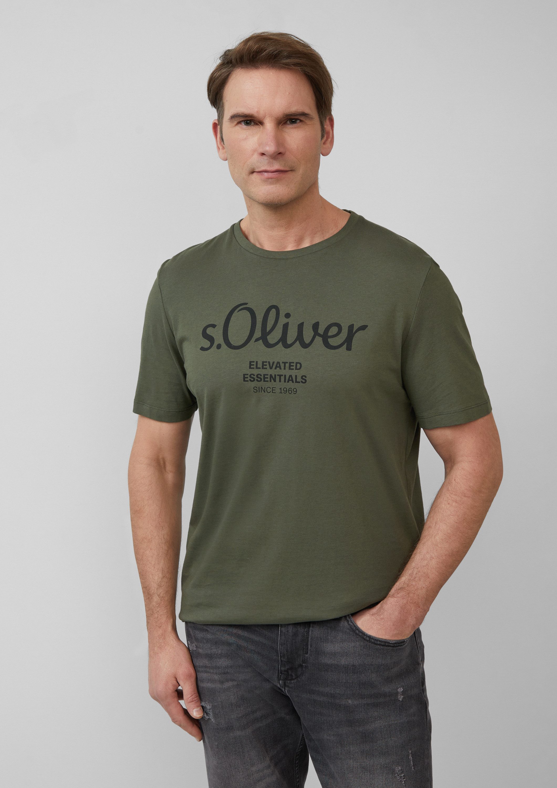 s.Oliver Kurzarmshirt T-Shirt T-Shirt mit Logo-Print