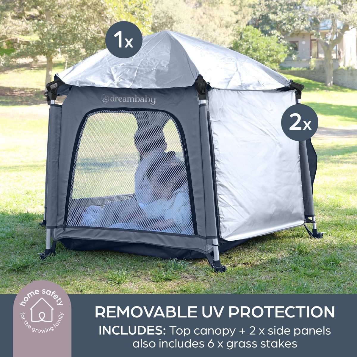Dreambaby Laufstall Laufstall mit Pop-Up Funktion, 6-eckiger Reiselaufstall, faltbar
