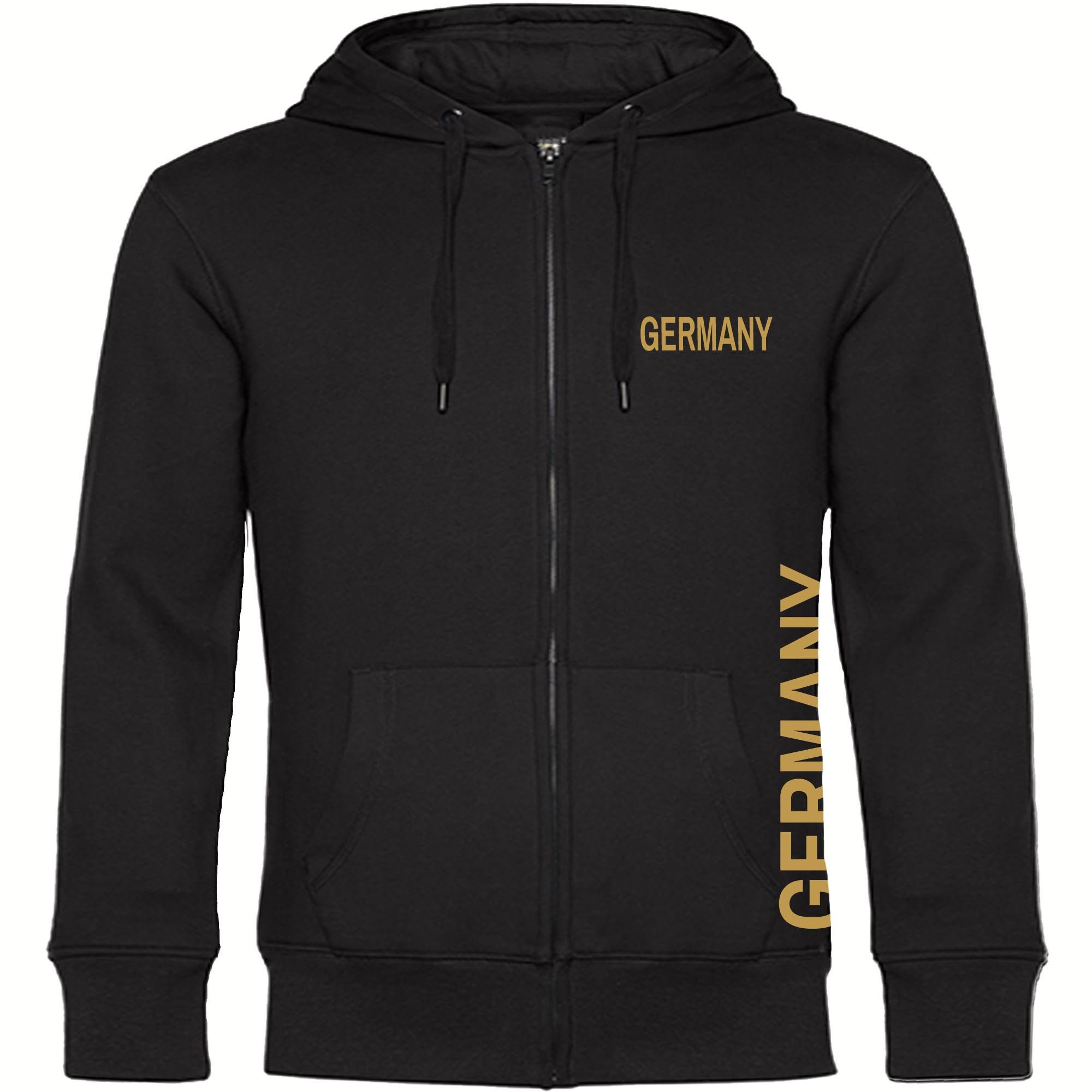multifanshop Kapuzensweatjacke Germany - Brust & Seite Gold - Pullover