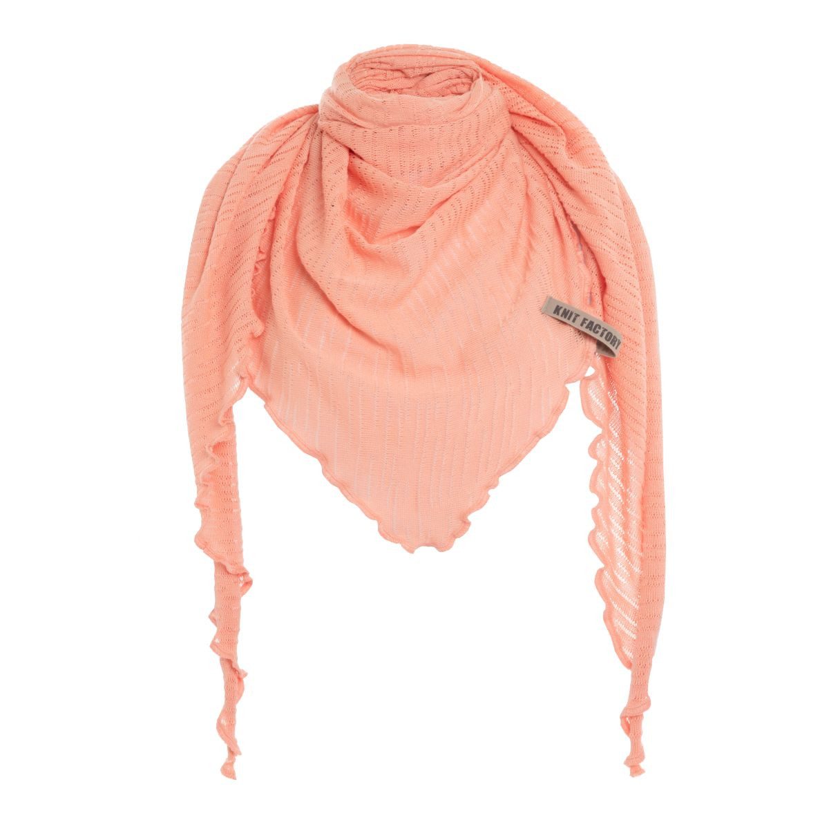 Knit Factory Strickschal Jose Dreieckstuch Apricot 190x85 cm Gestreift, (Set, 1-St. Spar-Set), Schal Damen Herren set loop tücher schals winter Strick Mode herbst