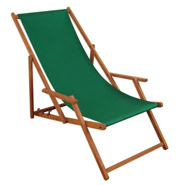 ERST-HOLZ Gartenliege Sonnenliege grün Liegestuhl Kissen Sonnendach Gartenliege Deckchair