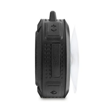 EAXUS Mini Speaker mit Saugnapf für die Dusche Bluetooth-Lautsprecher (Bluetooth, Spritzwassergeschützt, mit microSD-Slot für MP3s, Freisprechfunktion)