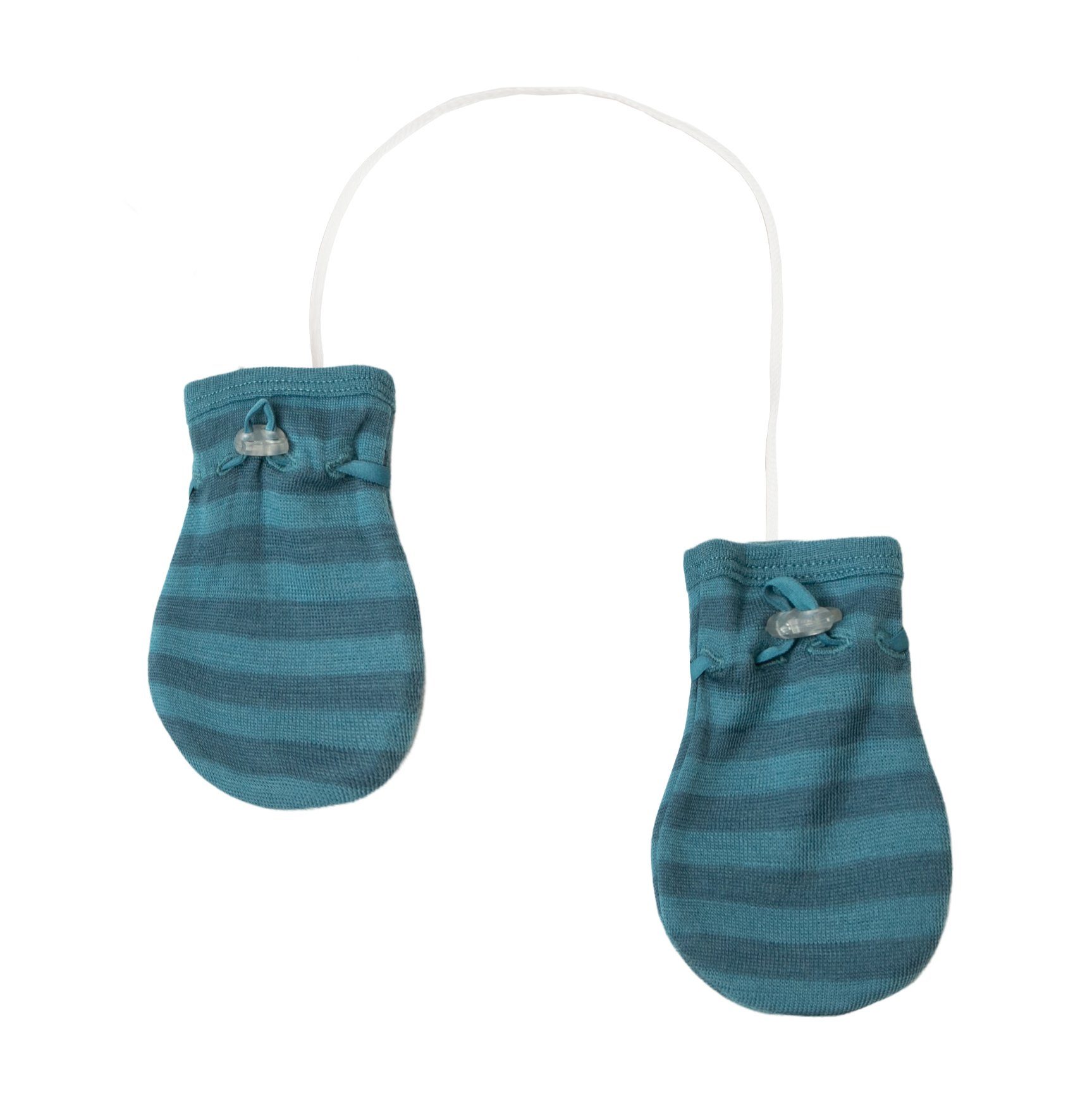 stripe Fäustlinge Merinowolle blue Fausthandschuhe Joha