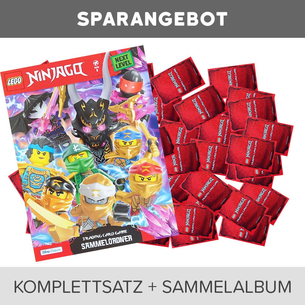 Blue Ocean Sammelkarte LEGO Ninjago 8 NEXT LEVEL Cards -Alle 204 Karten+Mappe(ohne Sonderkt)