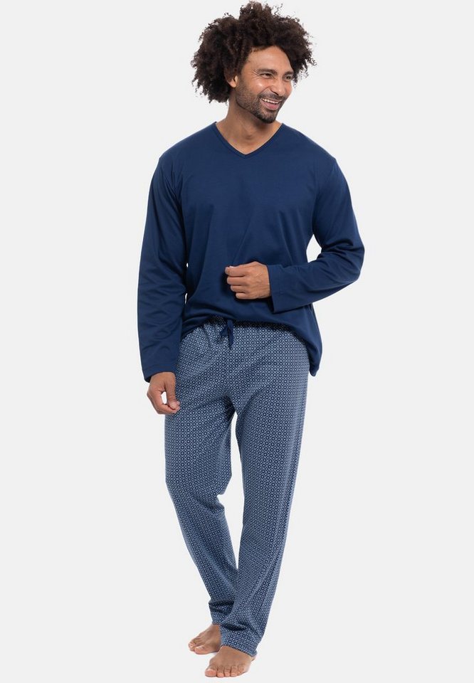 Mey Pyjama Lounge - Nightwear (Set, 2 tlg) Schlafanzug - Baumwolle -  Langarm-Shirt und lange Hose im Set