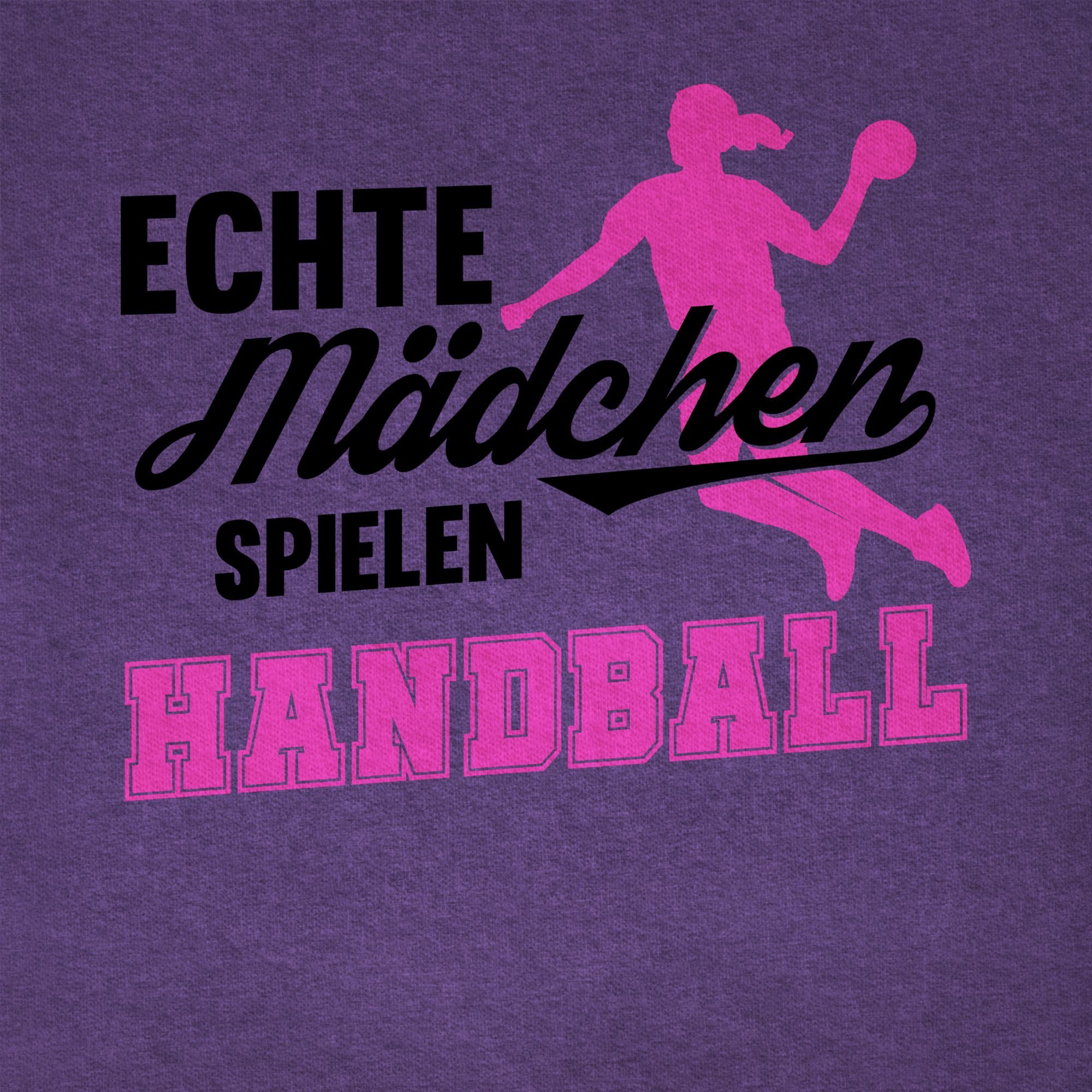 Shirtracer T-Shirt Echte Mädchen spielen Handball - Sprungwurf (1-tlg) Kinder Sport Kleidung – Bild 2 von 5