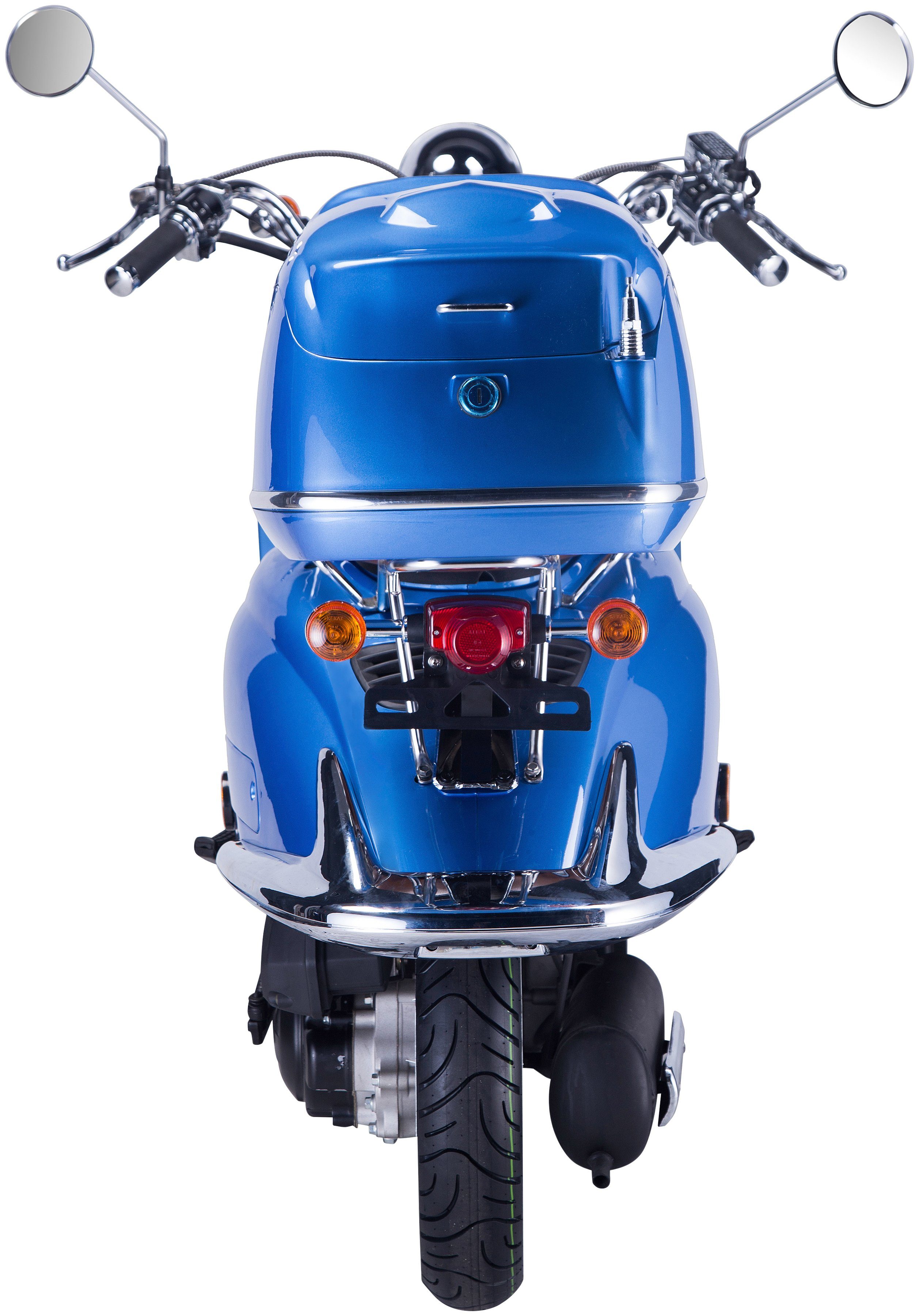 GT UNION Motorroller Strada, 125 km/h, 85 blau Topcase mit (Set), ccm, 5, Euro