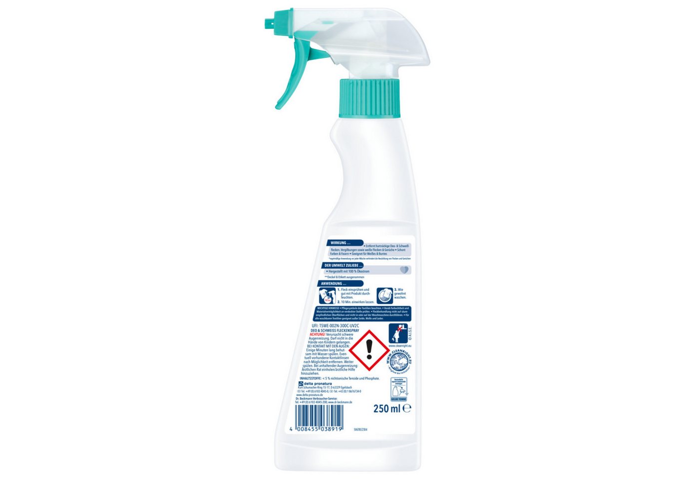 Thumbnail - Dr. Beckmann Dr.Beckmann Flecken-Spray Deo & Schweiß 250ml Wasserenthärter
