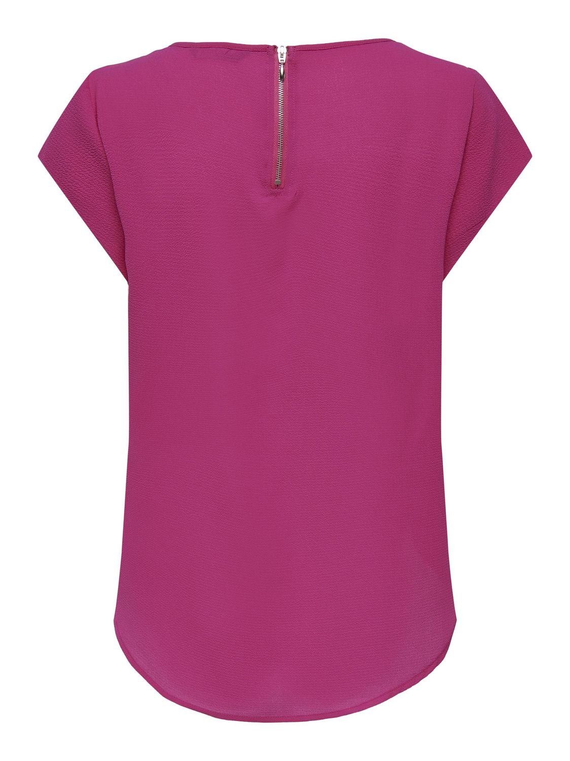 Damen mit Fit T-Shirt Shirt Top Basic Tee Kurzarm (2-tlg) Rundhalsausschnitt ONLY Very (15284243) Regular ONLVIC Berry