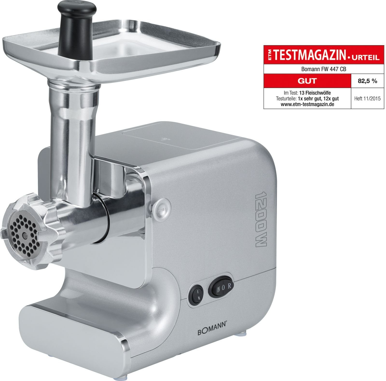 BOMANN Fleischwolfaufsatz BOMANN Edelstahl Fleischwolf 1200 Watt div Aufsätze Wurstfüller FW 447