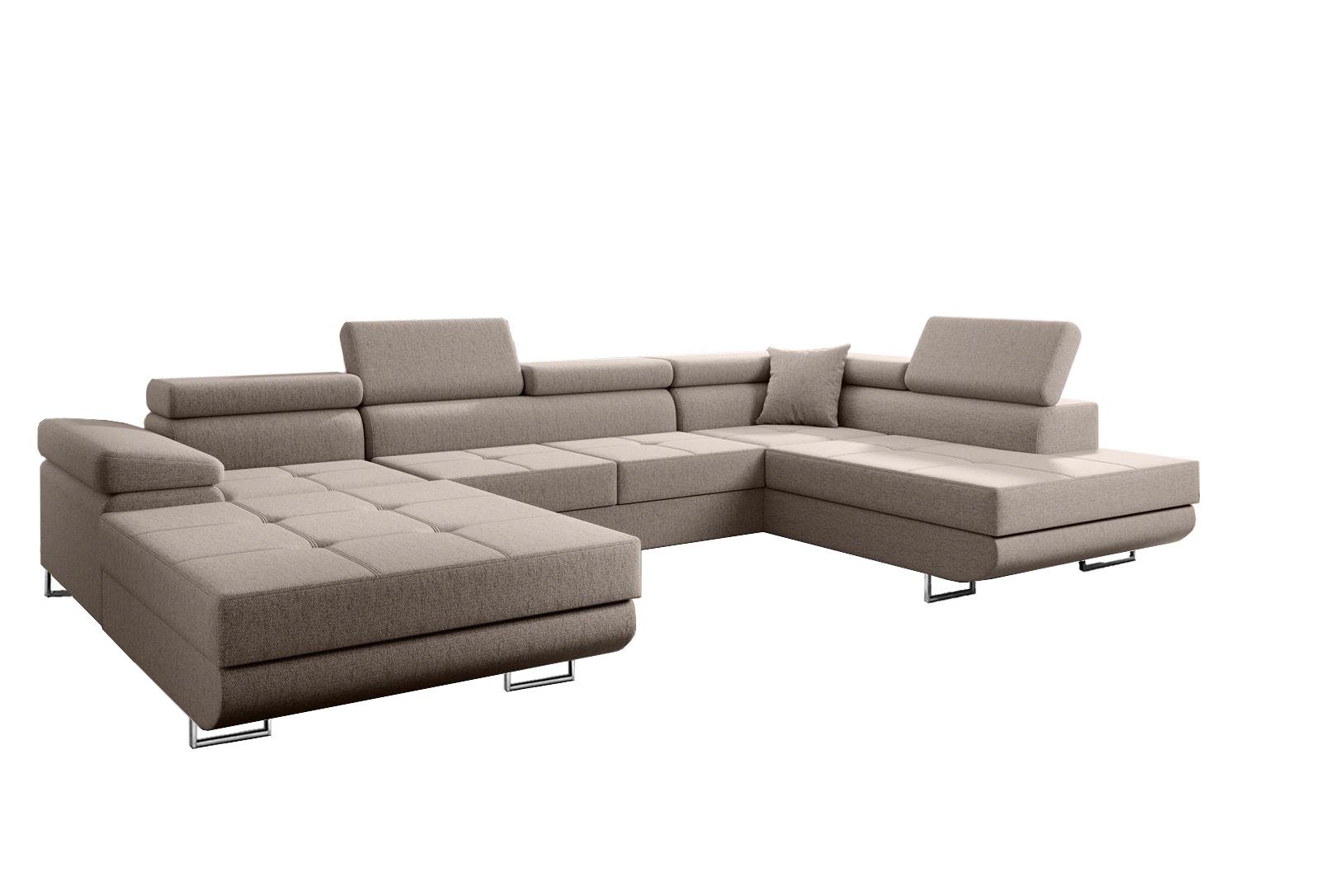 Schlaffunktion für Beautysofa Eckcouch U-Form modernes mit Ecksofa Polstersofa, im VILD XXL Wohnzimmer, + Ecksofa U, Stil, Bettkasten