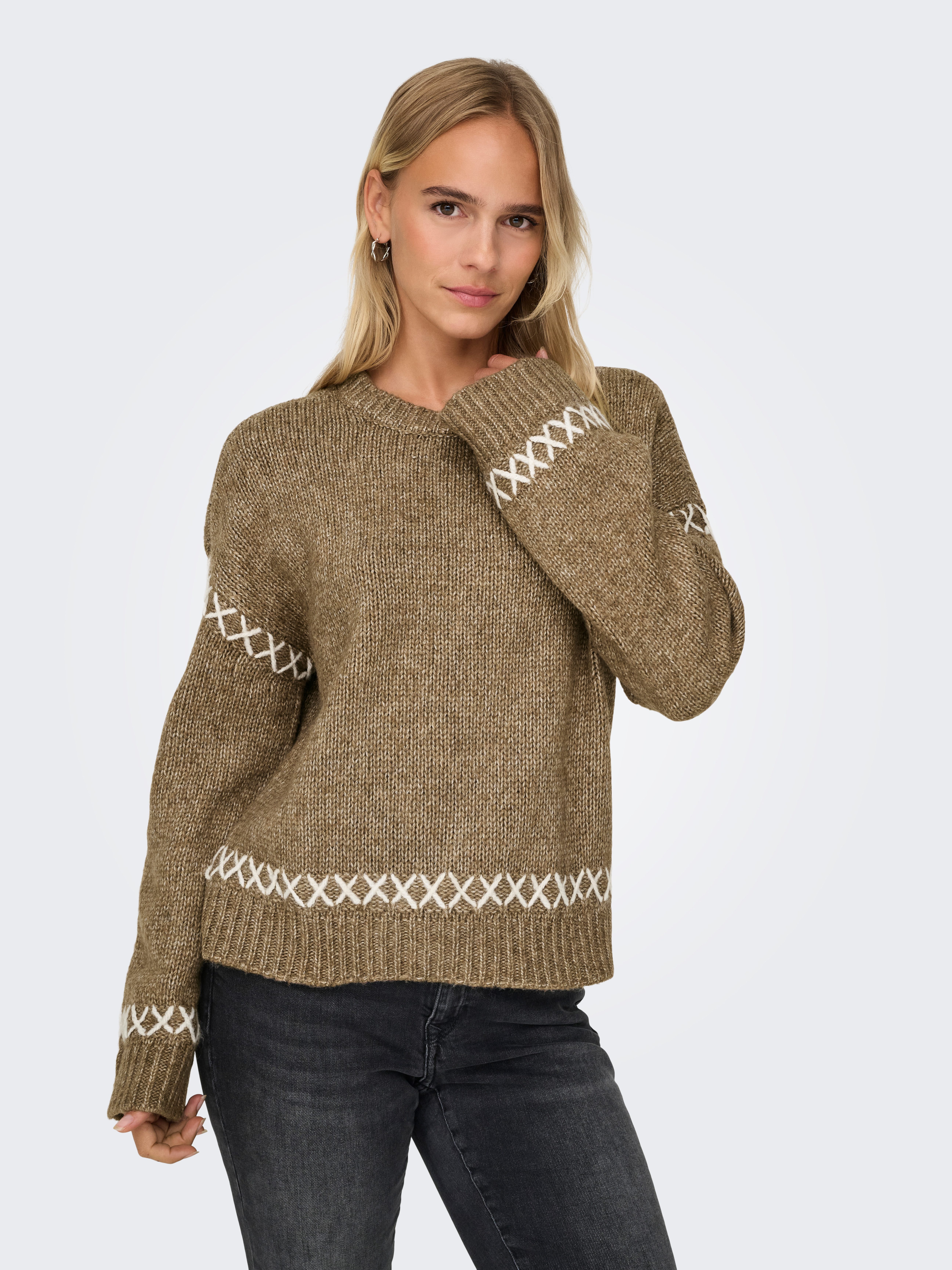 ONLY Rundhalspullover ONLAMANDA LIFE LS O-NECK günstig online kaufen