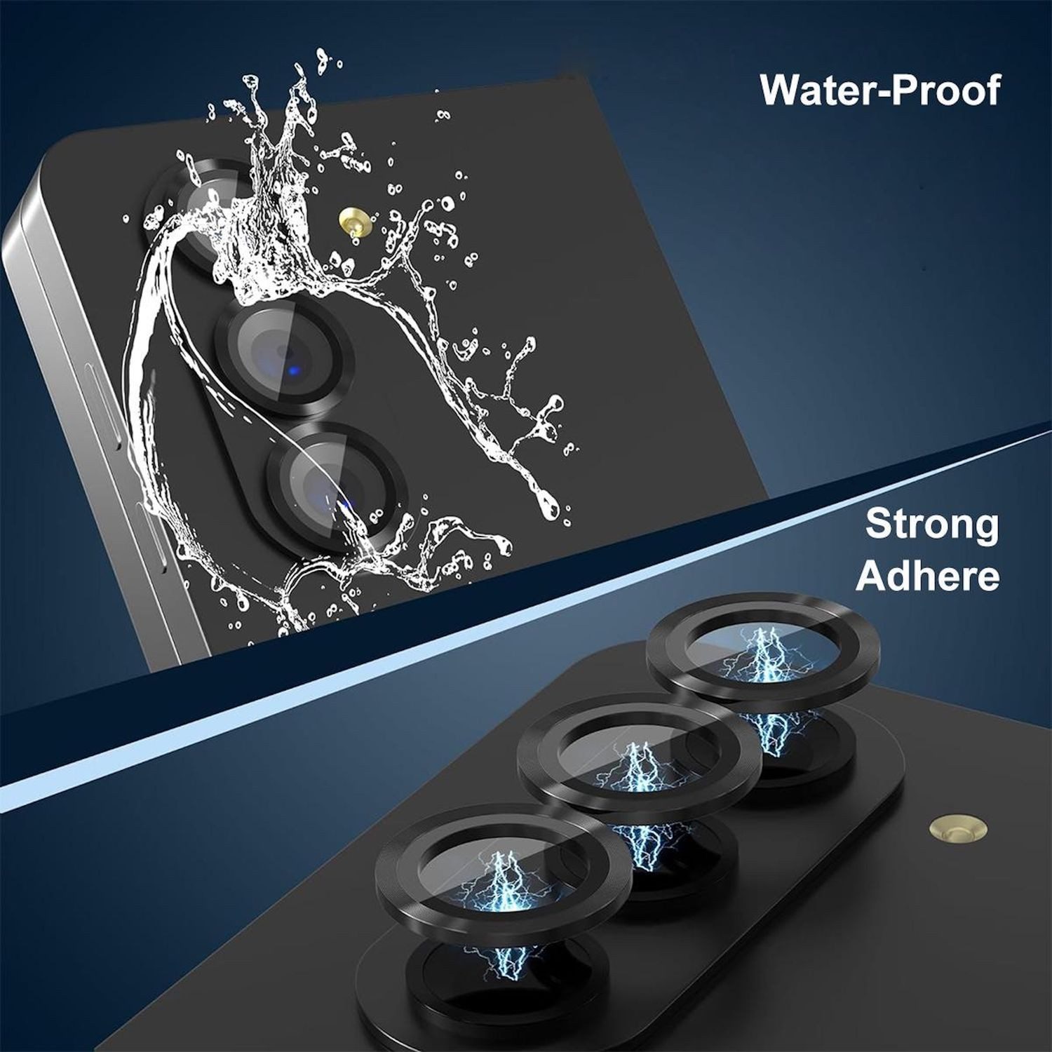 Wigento Handyhülle Für Samsung Galaxy Z Fold7 5G Aluminium Ring + 9H Hart Glas Schwarz, Kameralinsenschutz mit Metallring, gehärtetes Glas