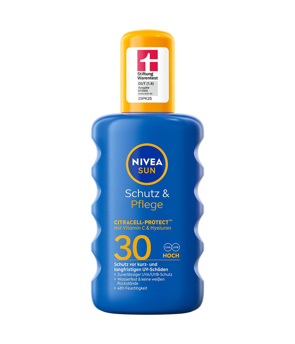 Nivea Sonnenschutzspray Sun Schutz & Pflege Sonnenspray LSF 30 200ml, 1-tlg.