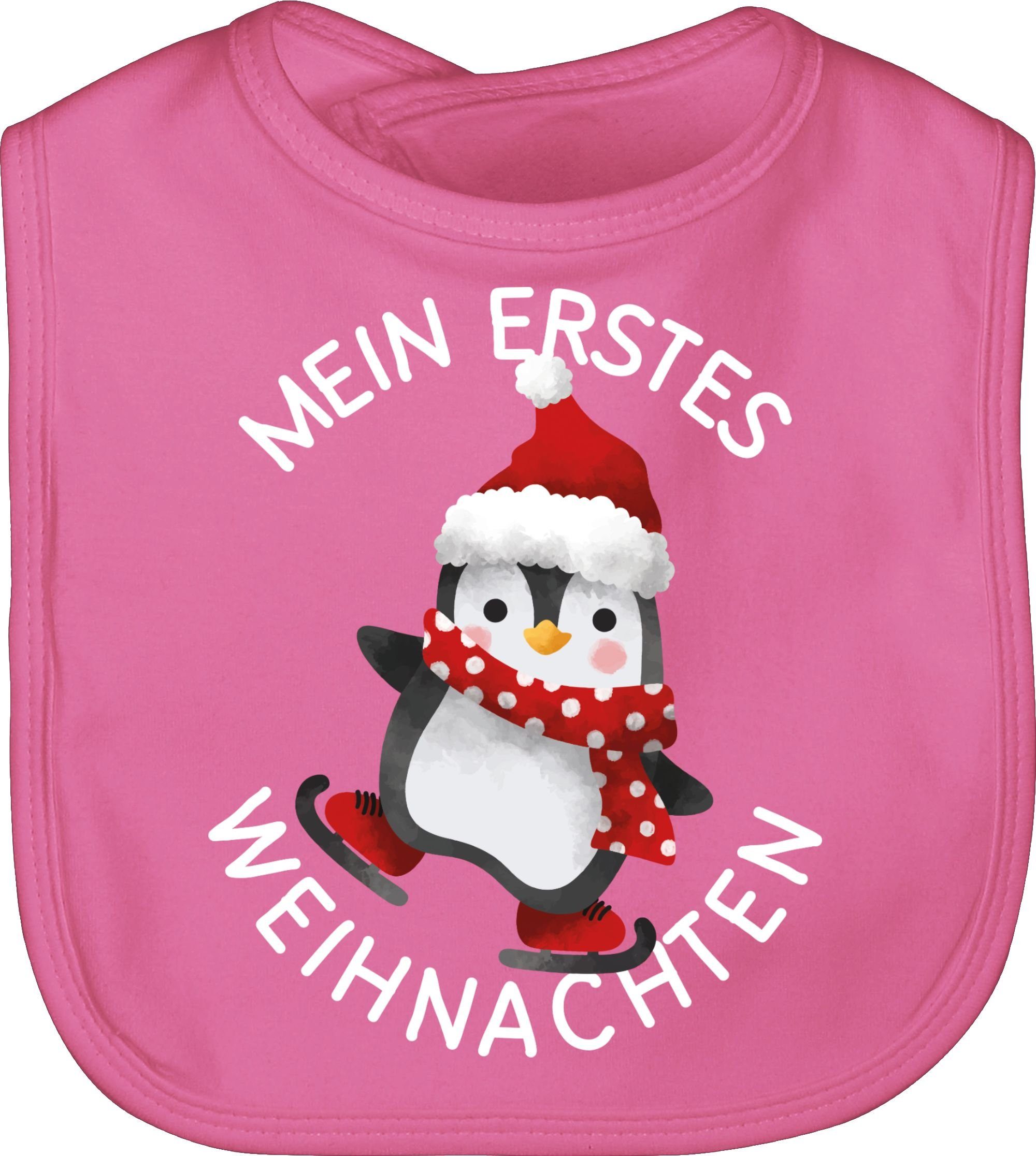 Lätzchen Mein erstes Weihnachten mit Pinguin - weiß