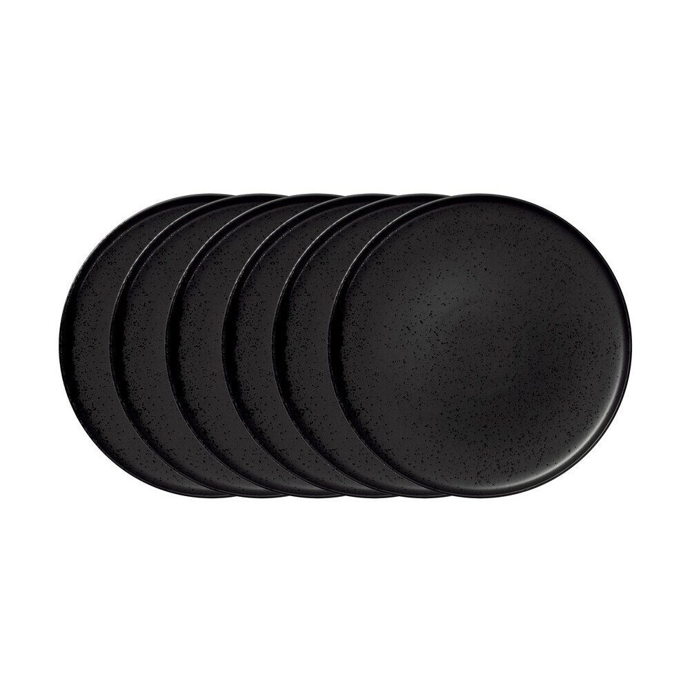 ASA SELECTION Teller Essteller 26 cm Coppa Kuro 6-tlg., Speiseteller, Essteller, Flachteller, Ø26.5cm, Porzellan, schwarz