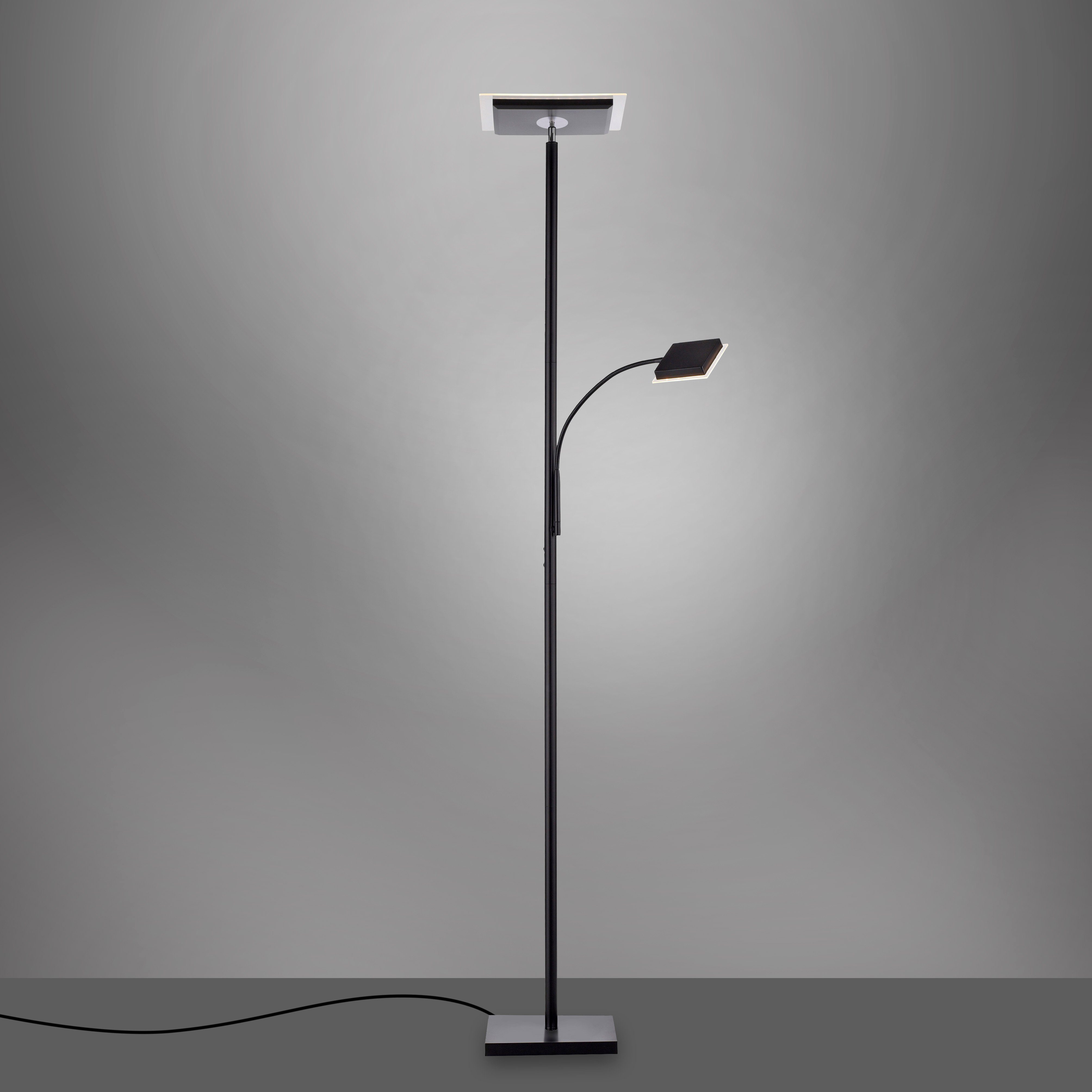 JUST LIGHT Stehlampe HANS, LED fest integriert, Warmweiß, LED, dimmbar über Touchdimmer, Schalter, Touchschalter