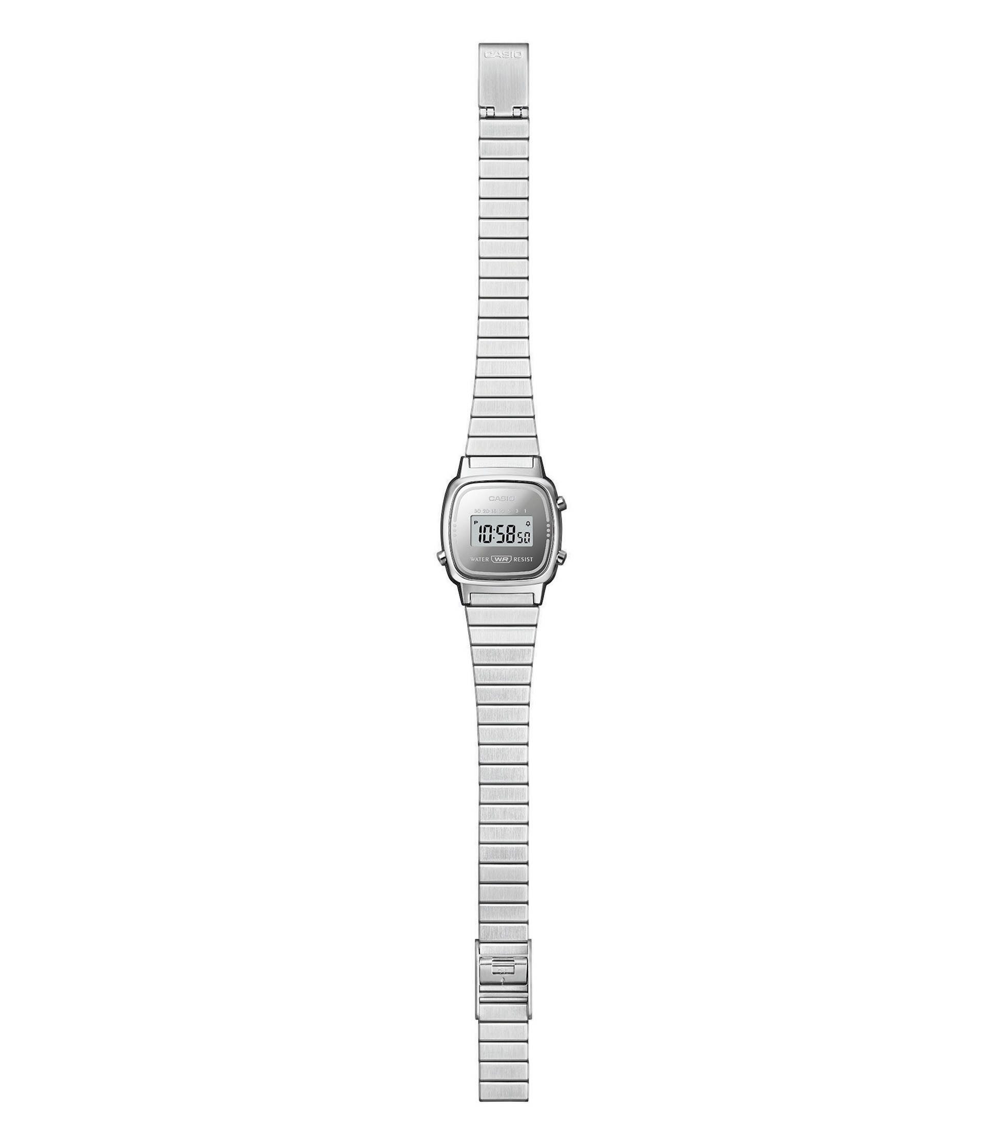 CASIO VINTAGE Chronograph LA670WES-7AEF, Quarzuhr, Armbanduhr, Damenuhr, Edelstahlarmband, digital
