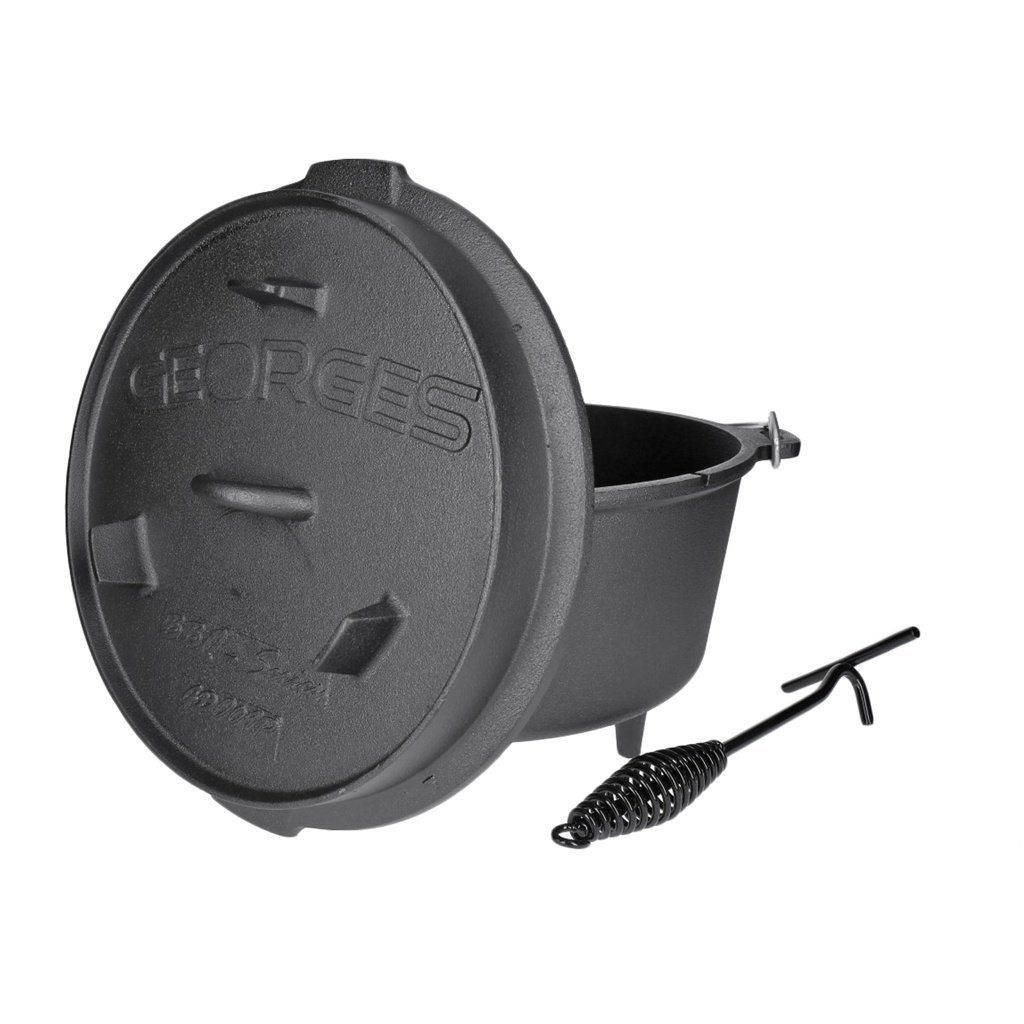 TP Schmortopf Premium Dutch Oven mit Füßen - preseasoned (bereits eingebrannt) inkl.