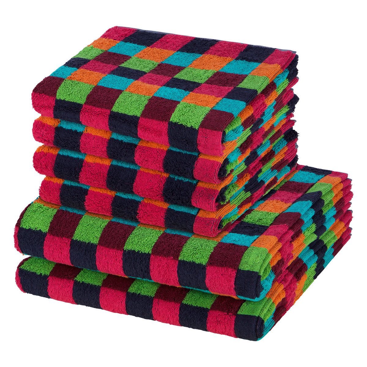 Cawö Handtuch Set Lifestyle, Walkfrottee (Spar-Set, 6-St), 4 X Handtuch 2 X Duschtuch im Set - Baumwolle - Saugstark