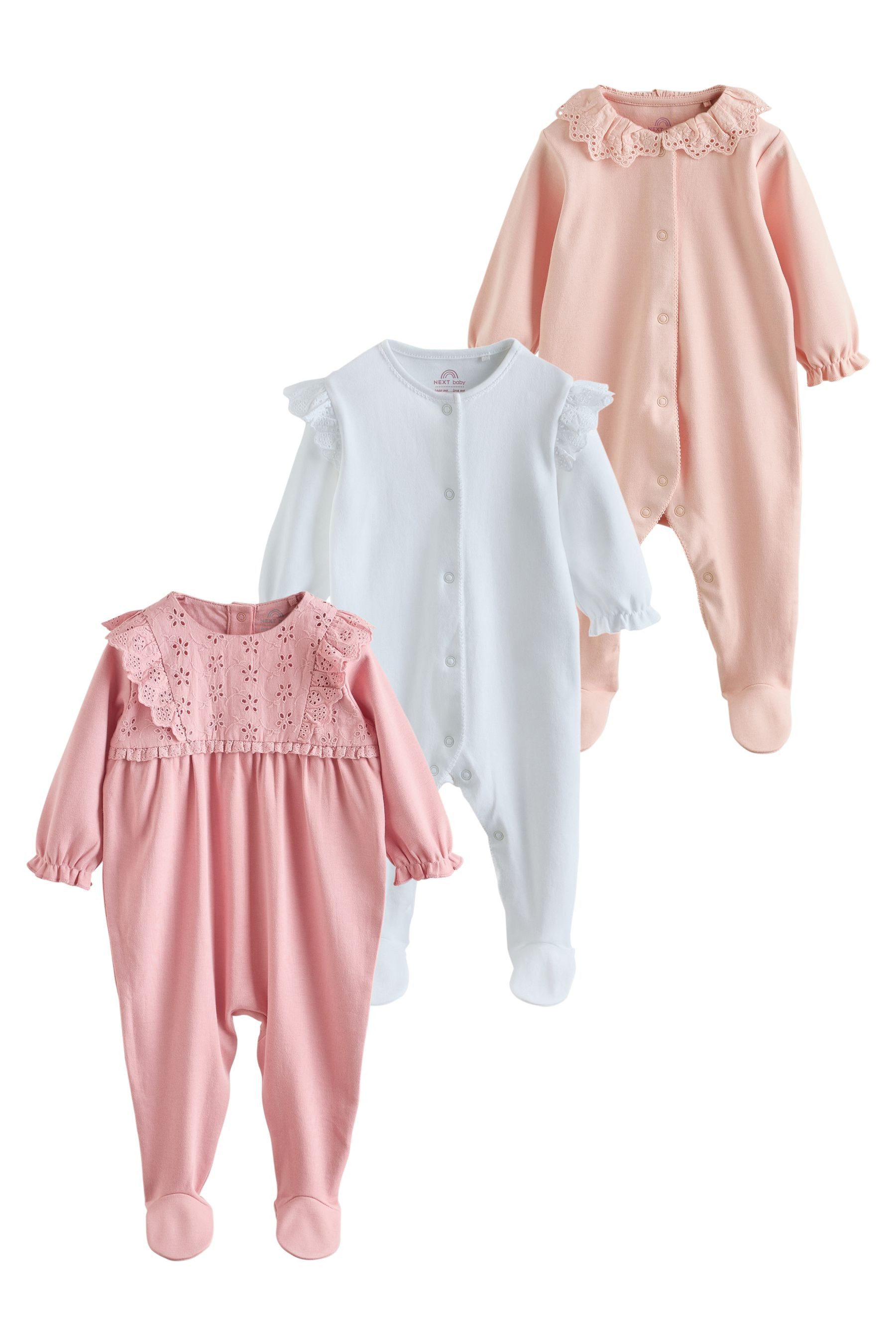 Schlafoverall Gerippte Babyschlafanzüge, 3er-Pack