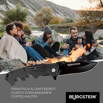 Burgstein Taschenmesser Outdoor Taschenmesser "Black Combat" - Scharf, Edelstahl-Titan Klinge, Default Title