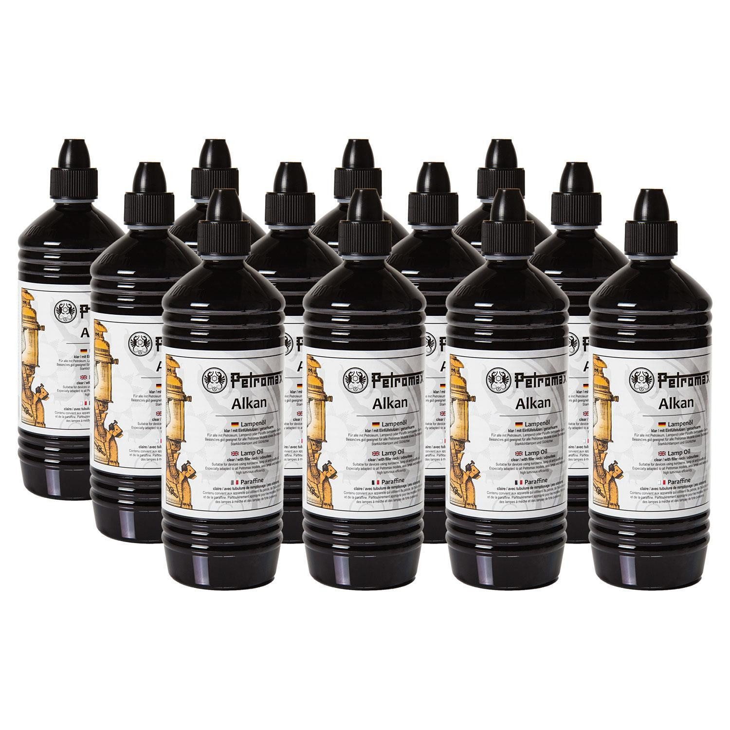 Petromax Lampenöl Petromax Alkan Lampenöl Petroleum Paraffinöl Sturmlaterne Feuerhand, 12 l, (12-St), Paraffinöl Sturmlaterne Feuerhand