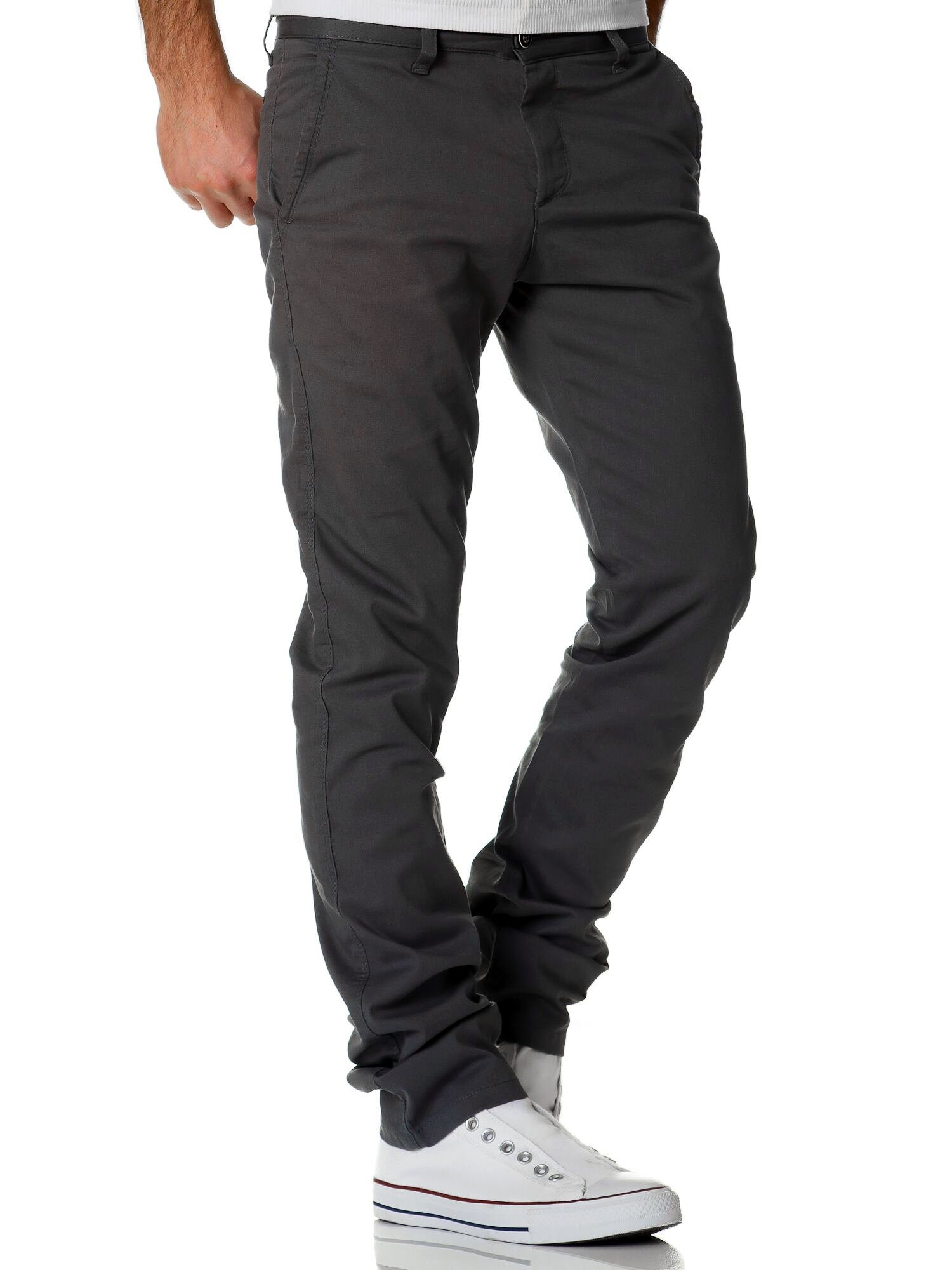 Fit Chinohose Hose Slim Slim Regular Stretch Chino Stretch Fit WASHINGTON Anthrazit Herren mit Amaci&Sons Chino