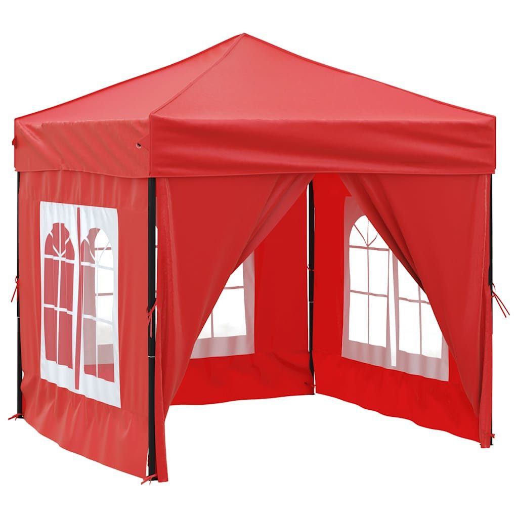furnicato Partyzelt Faltbares 197,5x197,5x234 cm Rot mit Stahlgestell