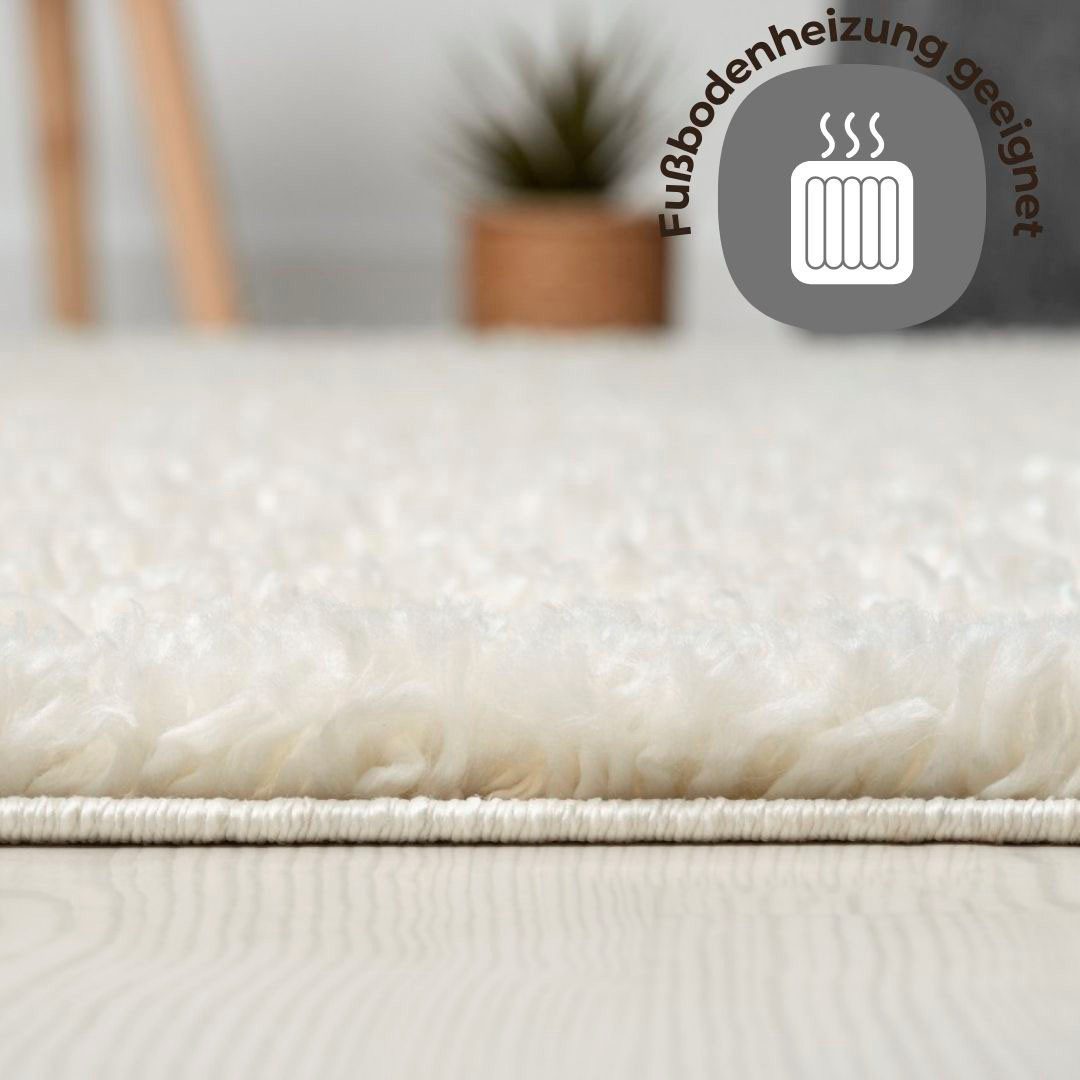 OTTO home Hochflor-Teppich Banji, rund, Höhe: 37 mm, Uni Farben, weich und flauschig, auch als rechteckig erhältlich – Bild 3 von 5