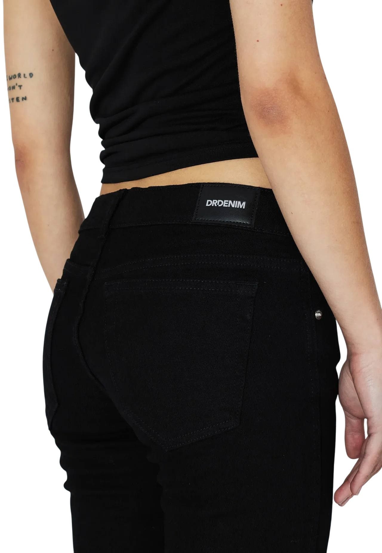 Dr. Denim Skinny-fit-Jeans Jeans Dr.Denim Kily Low Bootcut - Solid black Bootcut-Bein