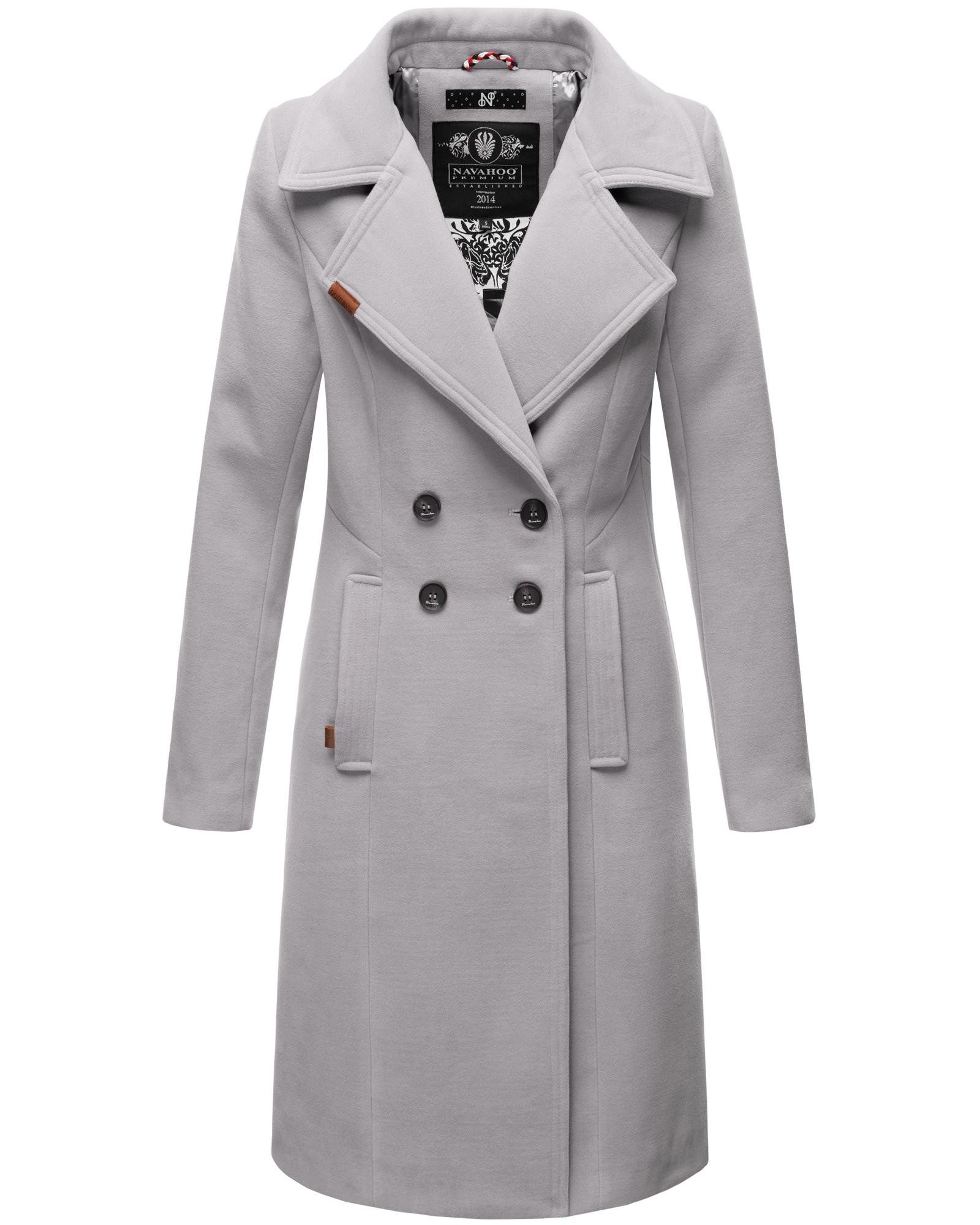 Navahoo Wintermantel Wooly edler Damen Trenchcoat in Wollmantel-Optik