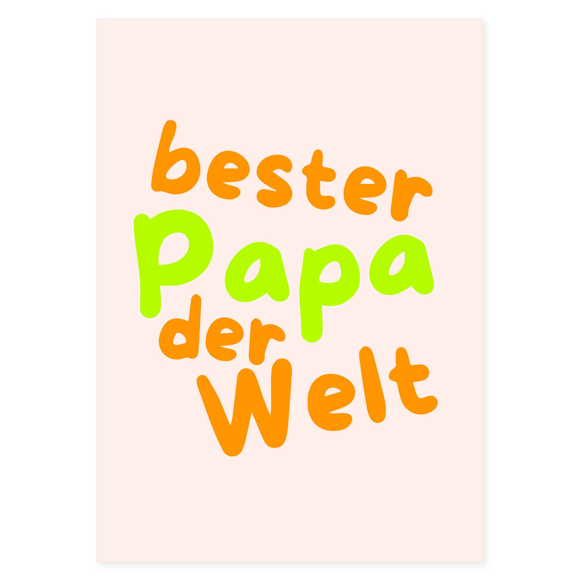 Bow & Hummingbird Vatertagskarte Postkarte "bester Papa der Welt" aus Recyclingpapier