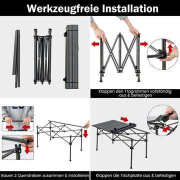 COSTWAY Campingtisch Klapptisch, mit Aluminium-Tischplatte