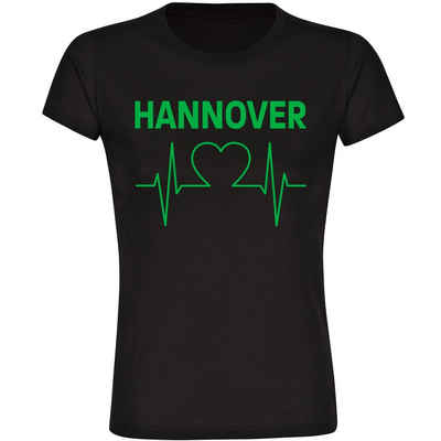 multifanshop T-Shirt Damen Hannover - Herzschlag - Frauen
