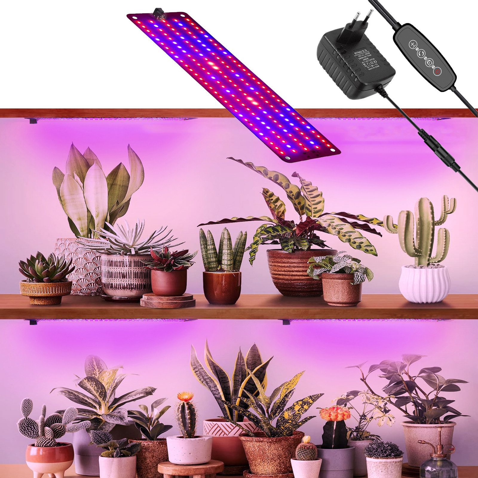 Laybasic Pflanzenlampe 150-600LEDs Vollspektrum Pflanzenlampe 6 Helligkeit LED Grow Lampe, Timer Dimmbar Pflanzenleuchte für Zimmerpflanzen Gewächshaus