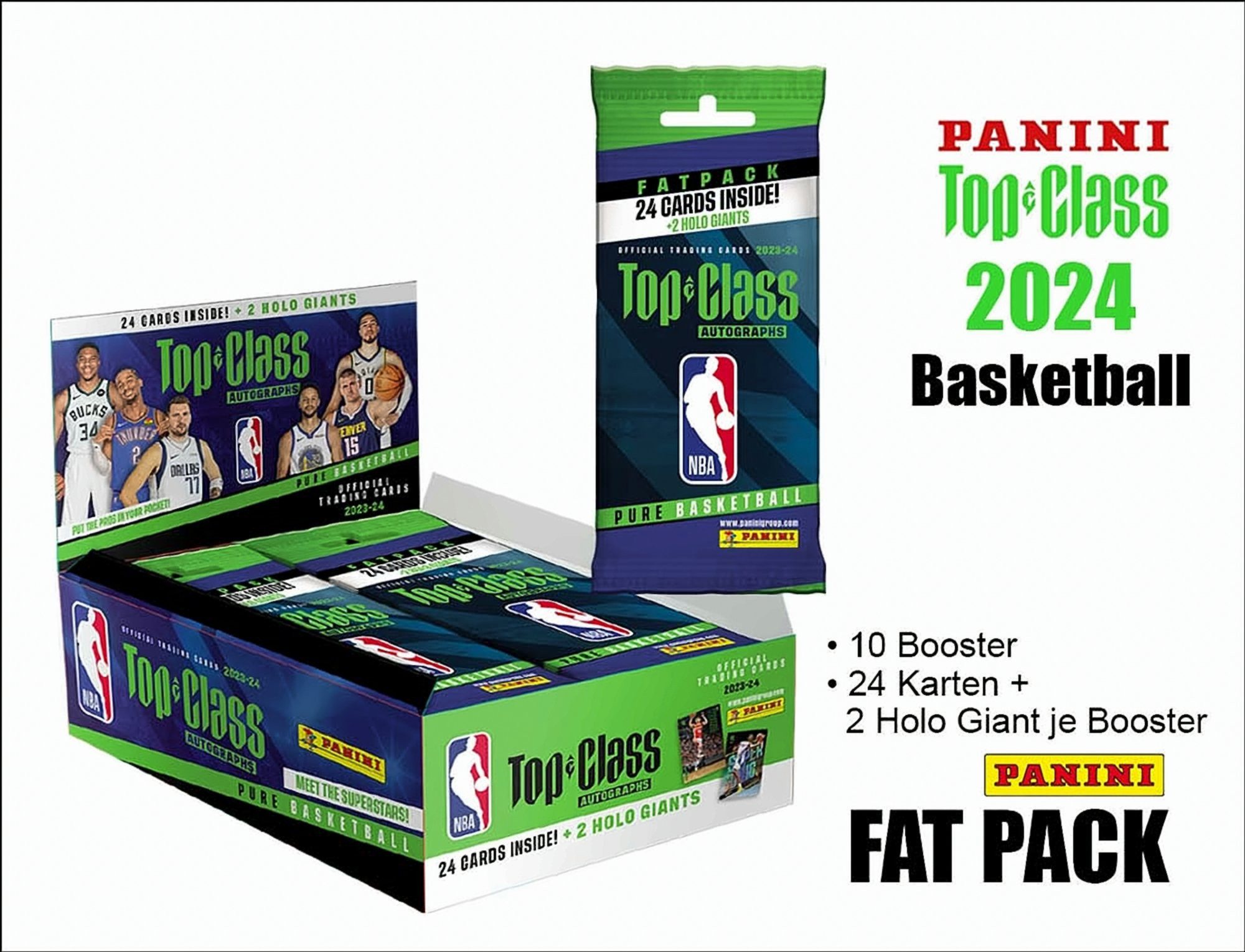 Panini Sammelkarte 2023-24 Top Class Pure Basketball Fat Pack (10ct)