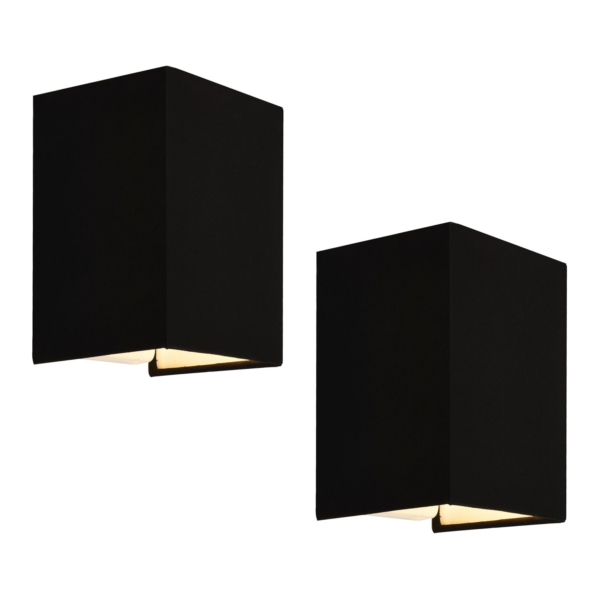 lux.pro Wandleuchte, »Schwerin« 2er Set 1xE27 aus Leinen eckig Schwarz günstig online kaufen