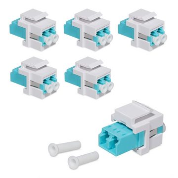 kwmobile 6x Keystone optisches Netzwerkkabel Modul - Multimode Glasfaser Netzwerk-Adapter, 3,50 cm