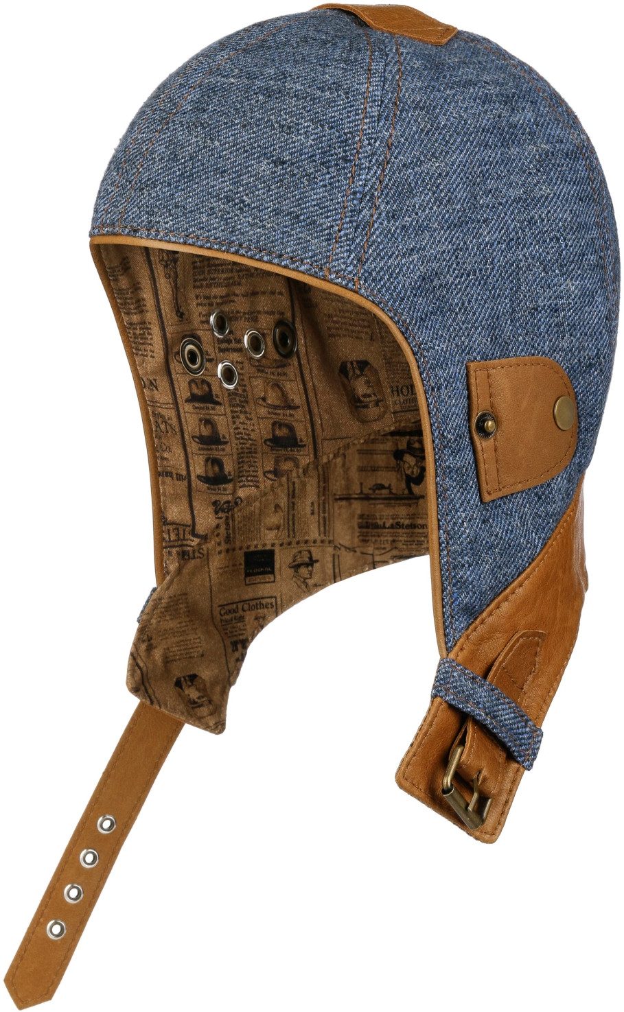 Stetson Schiebermütze Leichte Fliegermütze mit Lederbesatz