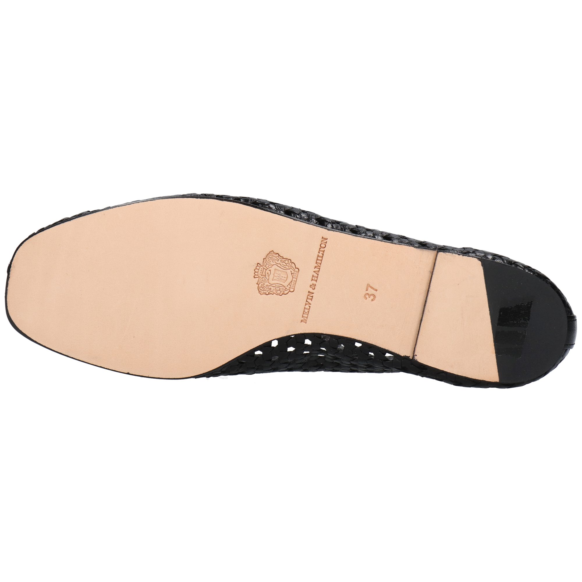 Melvin & Hamilton Bexley 10 Leder-Geflochtene Schuhe für Damen Ballerina Flache Absätze, Echtes Leder, Von Hand geflochten