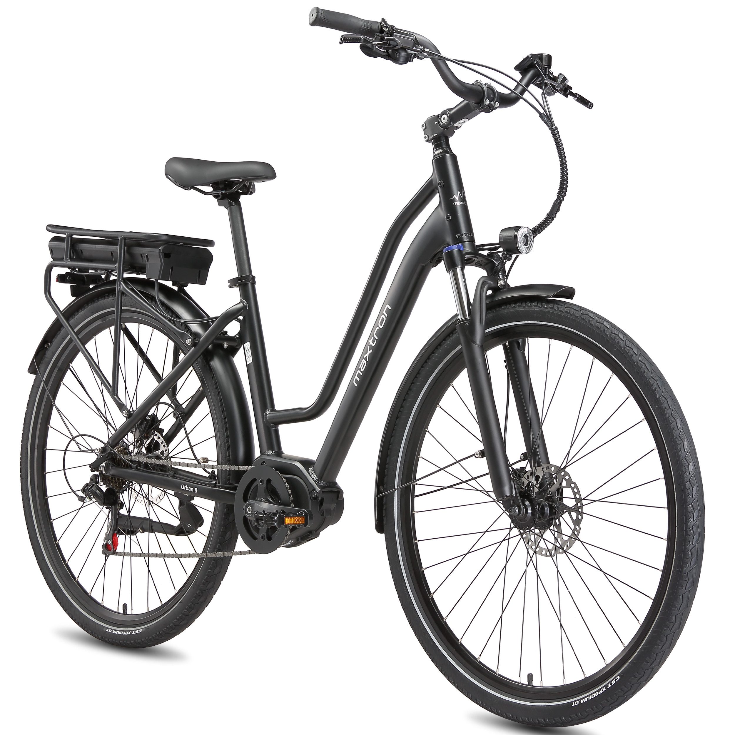 Maxtron E-Bike ATB Maxtron Urban 8 City-E-Bike 28 Zoll, 7 Gang Shimano, Kettenschaltung, Mittelmotor, 460 Wh, (mit integr. Akku), Elektrofahrrad für Alltag und Einkauf